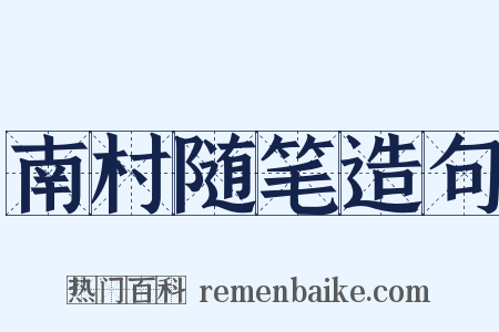 南村随笔造句是什么意思的图片